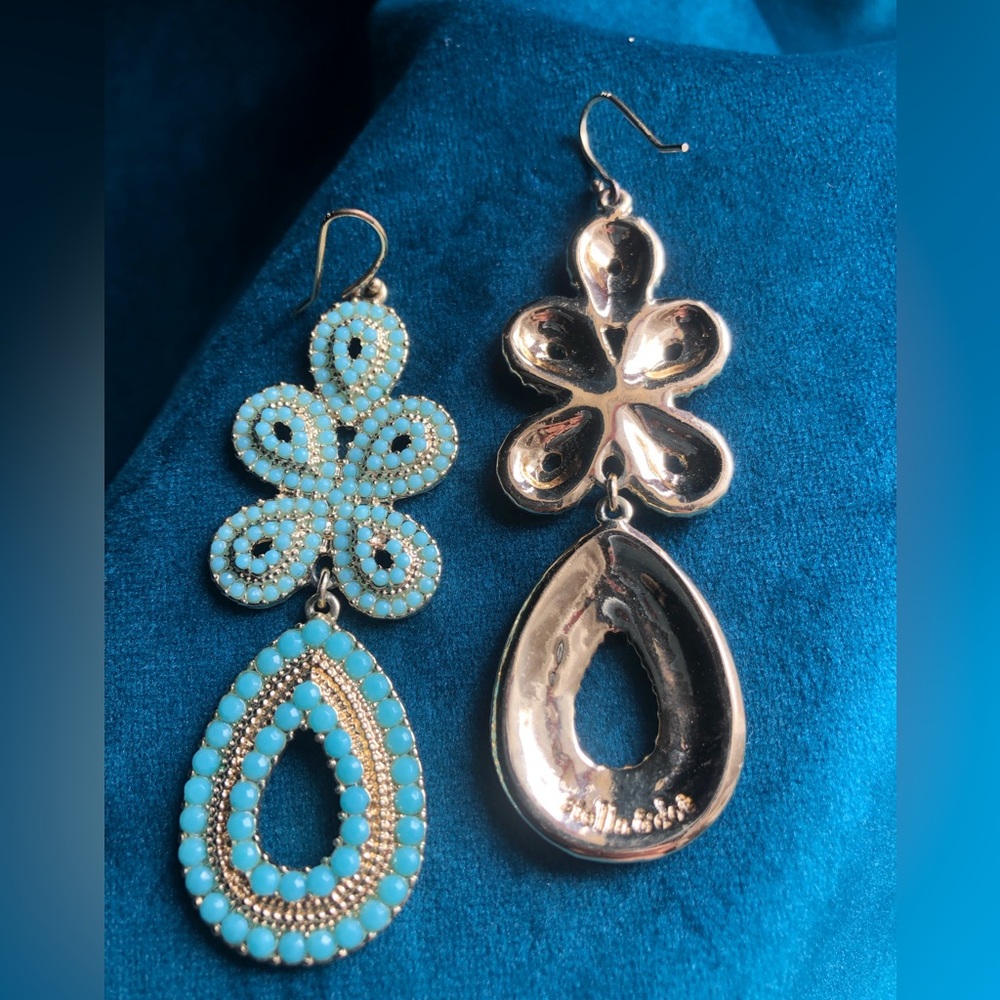 Turquoise Statement Earrings - image 2